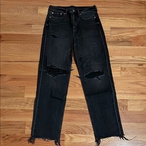 High rise baggy straight jean AE